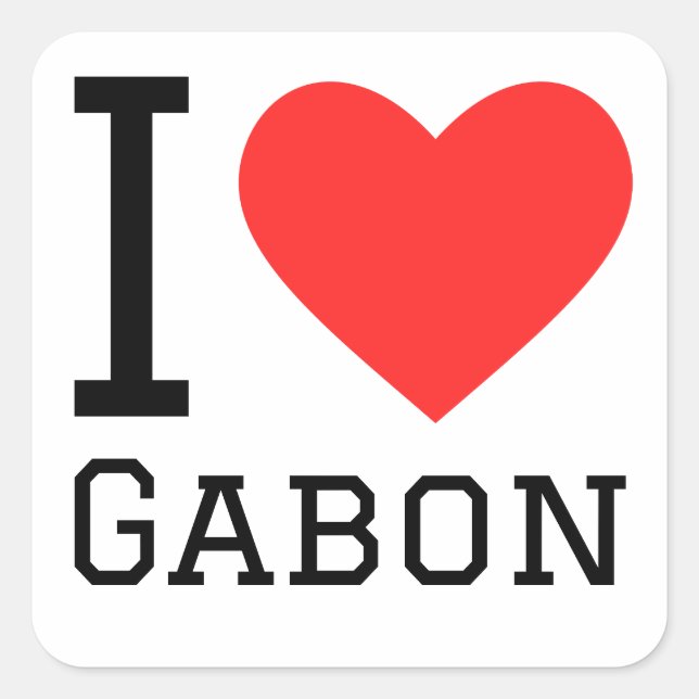 I love gabon square sticker (Front)
