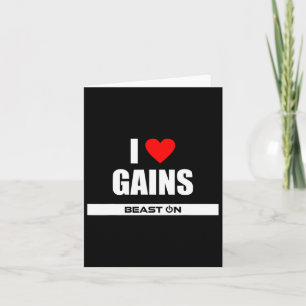 I Love Gains Bodybuilding Gainz Gym Fitness Traini Card