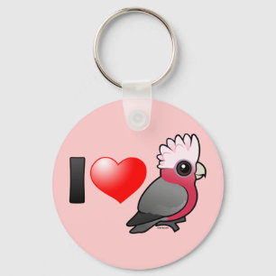 I Love Galahs (crest up) Key Ring