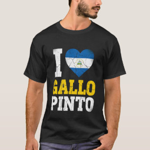 I Love Gallo Pinto Nicaraguan Flag Heart T-Shirt
