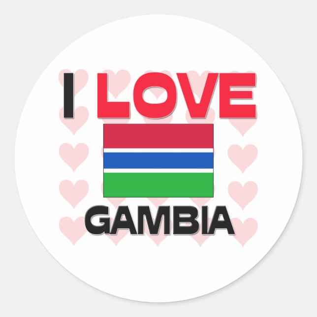 I Love Gambia Classic Round Sticker (Front)