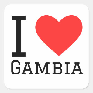 I love Gambia Square Sticker