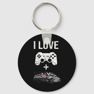 I Love Gaming And Cars - Funny Gamer  Key Ring