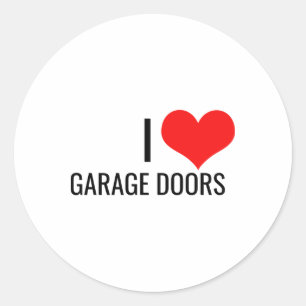 I Love Garage Doors Red Heart Christmas Gift Nk To Classic Round Sticker