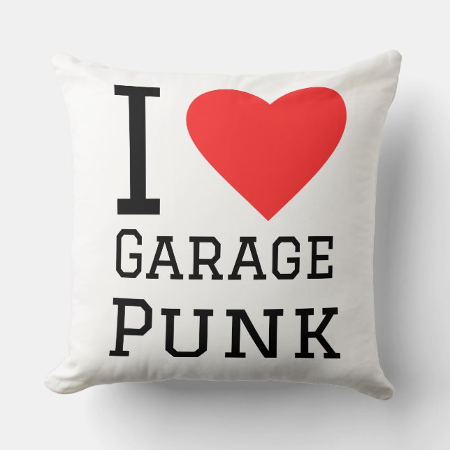I love garage punk square sticker cushion (Front)