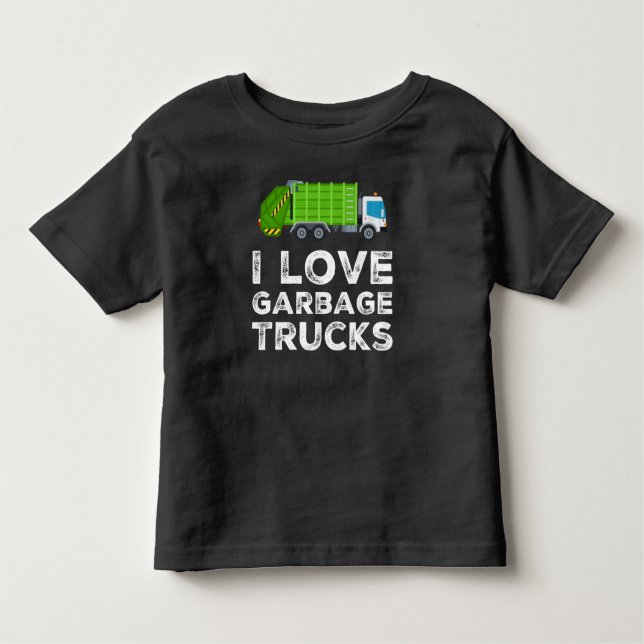I Love Garbage Truck For Kids Toddler Long Sleeve T-Shirt (Front)