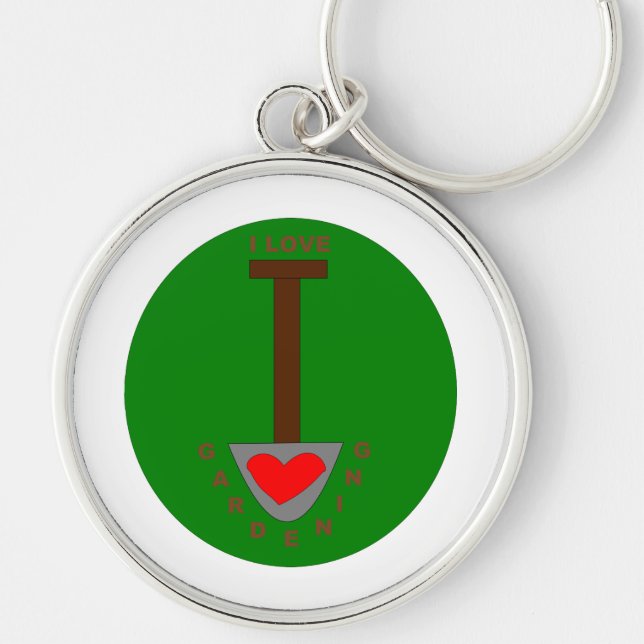 I Love Gardening Keychain (Front)