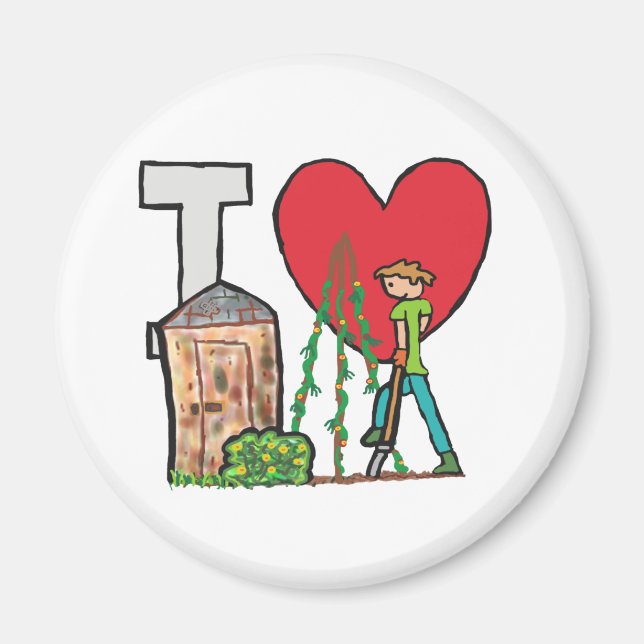 I Love Gardening Magnet (Front)