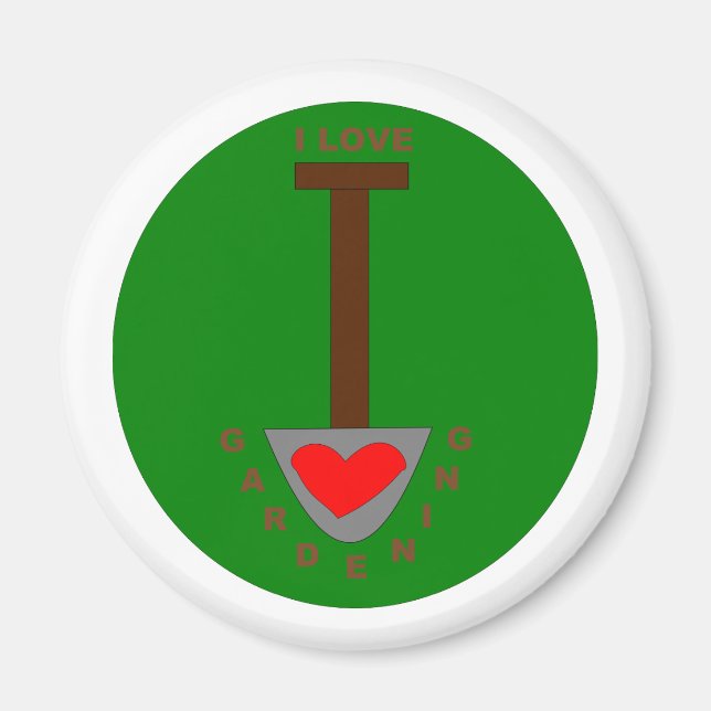 I Love Gardening Magnet (Front)