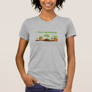 I Love Gardening" Plant Growth Graphic T-Shirt