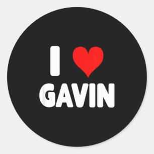 I Love Gavin - Heart  Classic Round Sticker