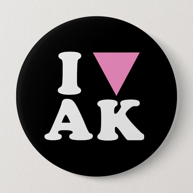 I LOVE GAY AK - WHITE -.png 10 Cm Round Badge (Front)