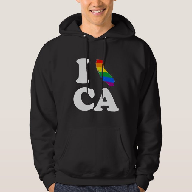 I LOVE GAY CALIFORNIA - WHITE -.png Hoodie (Front)