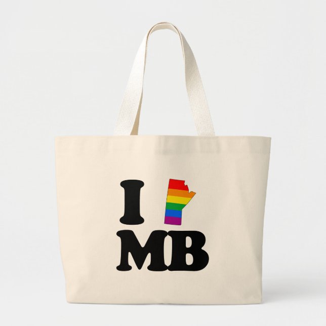 I LOVE GAY MANITOBA -.png Large Tote Bag (Front)