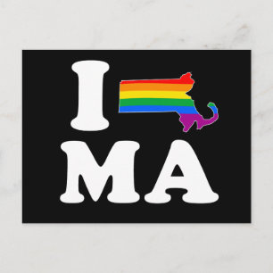 I LOVE GAY MASSACHUSETTS - WHITE -.png Postcard