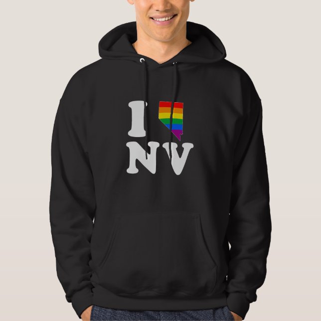 I LOVE GAY NEVADA - WHITE -.png Hoodie (Front)