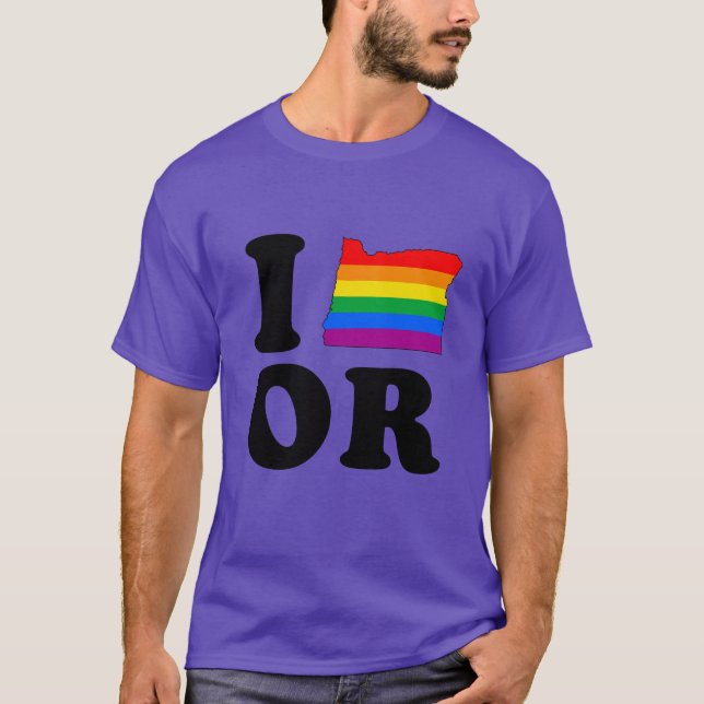 I LOVE GAY OREGON T-Shirt (Front)