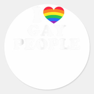 I Love Gay People Classic Round Sticker