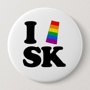 I LOVE GAY SASKATCHEWAN -.png 10 Cm Round Badge