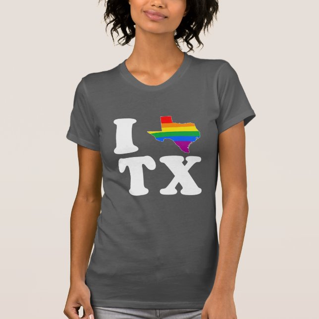 I LOVE GAY TEXAS -- WHITE -.png T-Shirt (Front)