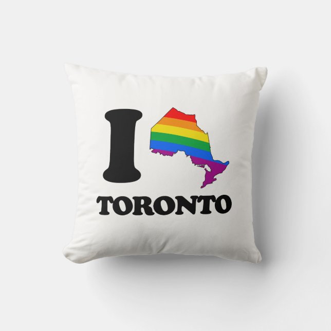 I LOVE GAY TORONTO -.png Cushion (Front)