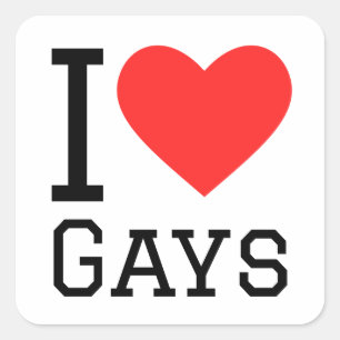 I love gays square sticker