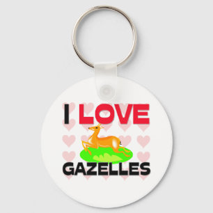 I Love Gazelles Key Ring