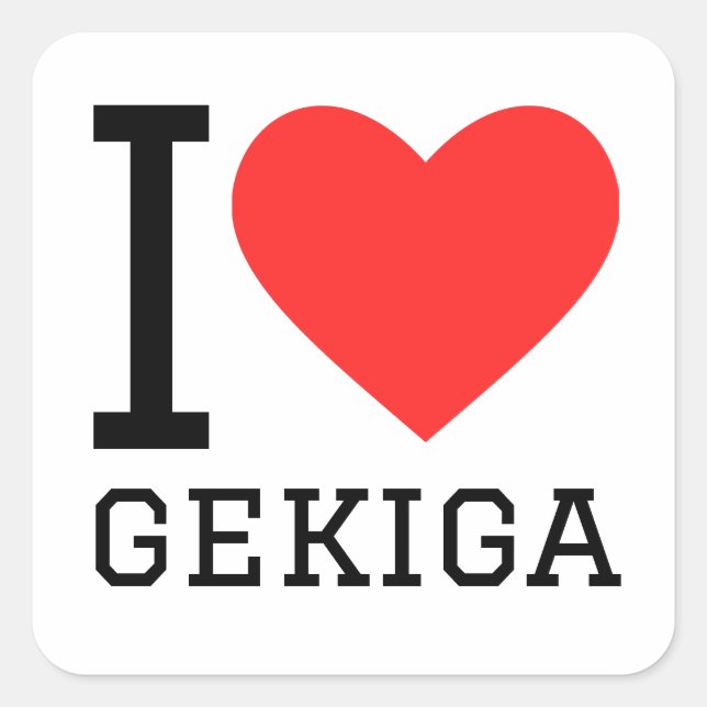 I love gekiga  square sticker (Front)