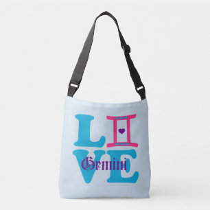 ♊★😍I Love Gemini-Best-Zodiac Sign All-Over- Crossbody Bag