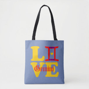 ♊★😍I Love Gemini-Best-Zodiac Sign All-Over-Print Tote Bag