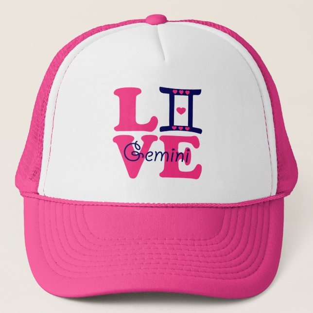 ♊★😍I Love Gemini-Best-Zodiac Sign Basic Stylish Trucker Hat (Front)