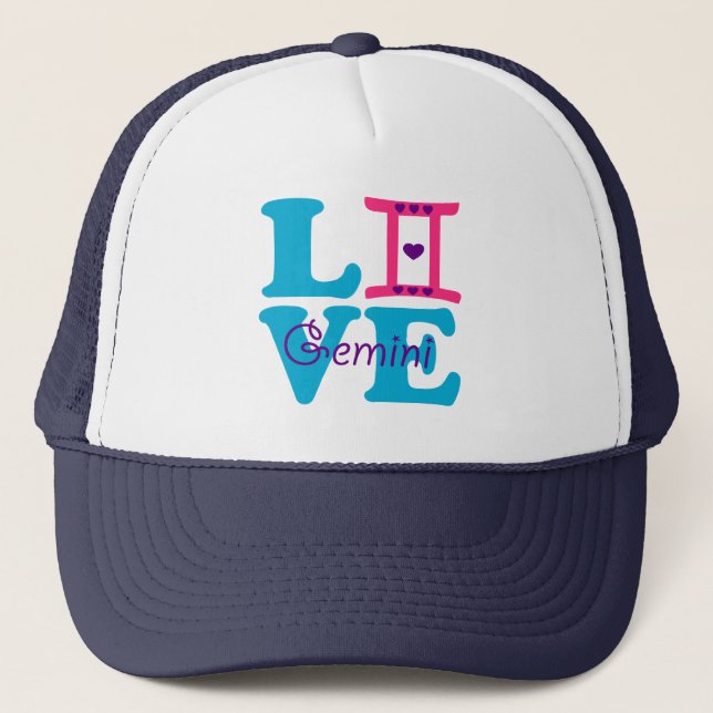 ♊★😍I Love Gemini-Best-Zodiac Sign Basic Stylish Trucker Hat (Front)
