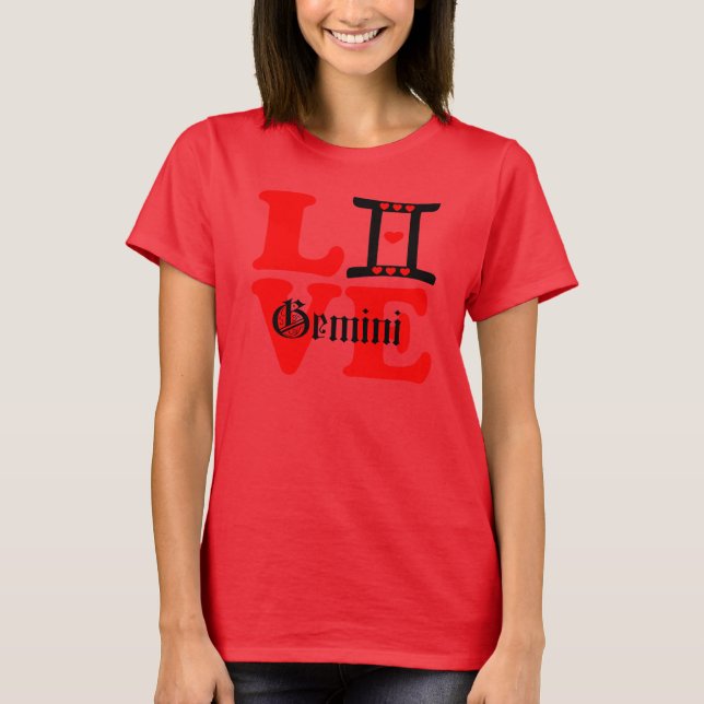 ♊★😍I Love Gemini-Best-Zodiac Sign Slim-fitted T-Shirt (Front)