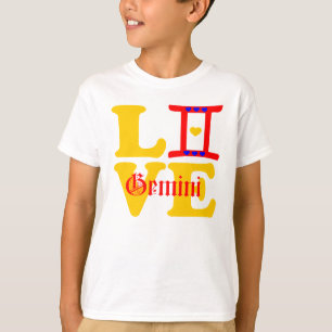 ♊★😍I Love Gemini-Best-Zodiac Sign Stylish Crewnec T-Shirt