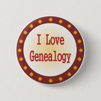 I Love Genealogy 6 Cm Round Badge