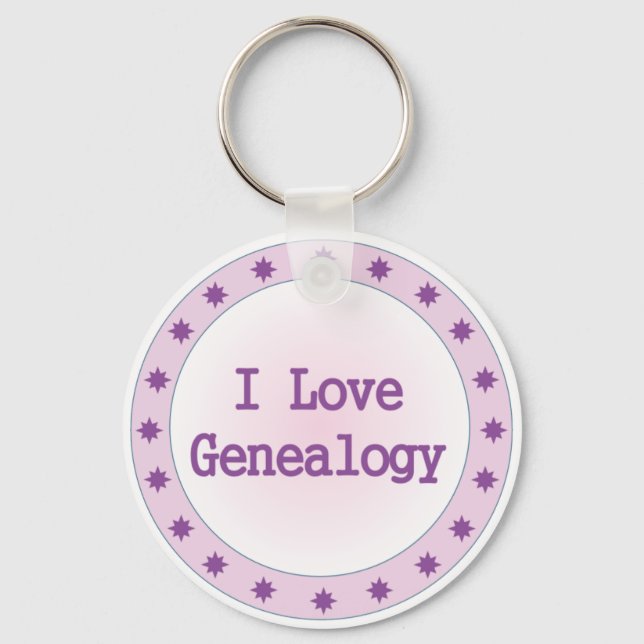I Love Genealogy Key Ring (Front)