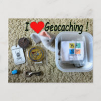 I Love Geocaching postcard: Open Cache