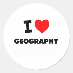 I Love Geography Classic Round Sticker
