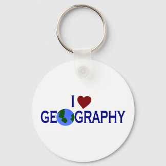 I Love Geography Key Ring