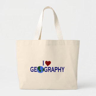 I Love Geography Large Tote Bag
