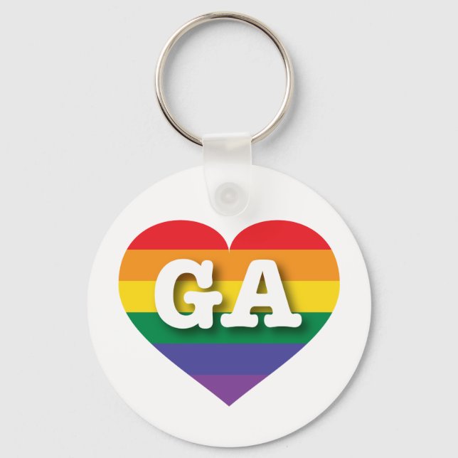 I love Georgia Gay Pride Key Ring (Front)