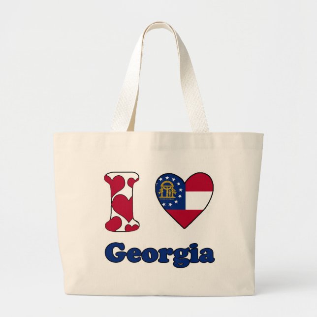 I love Georgia Large Tote Bag (Front)