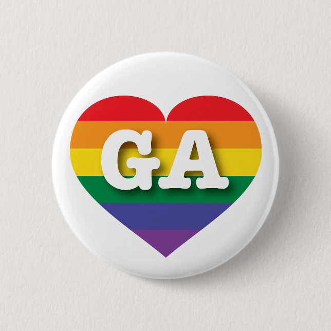 I Love Georgia Rainbow Heart 6 Cm Round Badge (Front)