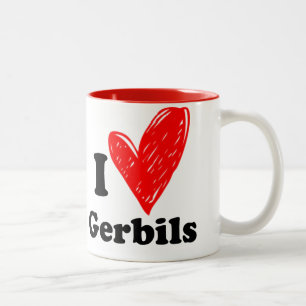 I love Gerbils Two-Tone Coffee Mug