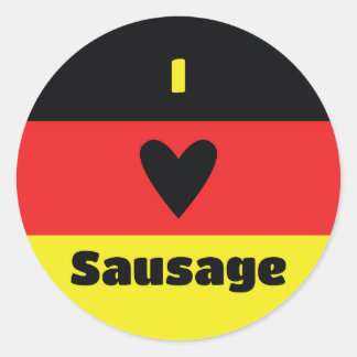I Love German Sausage Sticker