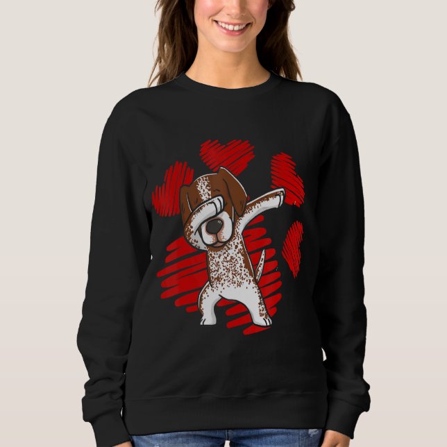 I Love German Shorthaired Pointer Dog Dabbing With Sweatshirt (Front)