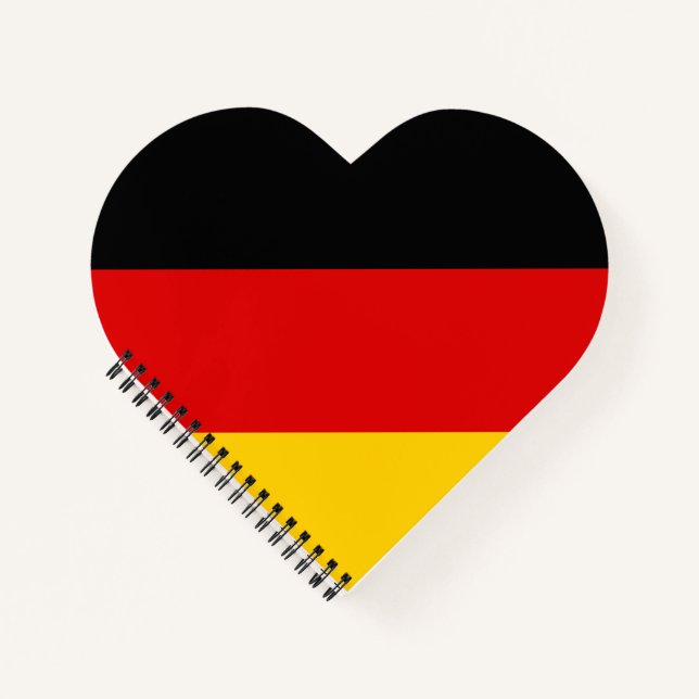 I Love Germany Black Red Gold Flag Patriotic Notebook (Front)