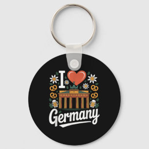 I Love Germany Bratwurst Pretzel Beer Key Ring