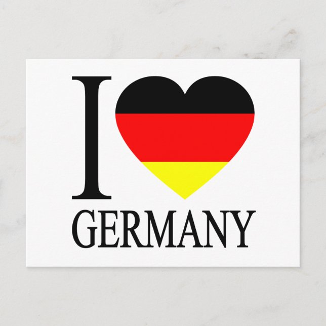 I Love Germany German Flag Heart Postcard (Front)