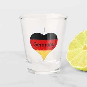 I Love Germany Grunge Heart Flag Design Shot Glass